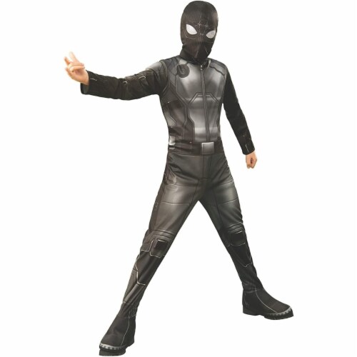 Rubies 404644 Spider Man Far From Home Stealth Black & Gray Suit Child Costume for Boys - Med Perspective: front