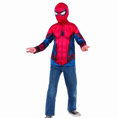 Rubies 404669 Boys Spider Man Far From Home Costume Top Red & Blue Suit - Large Perspective: front