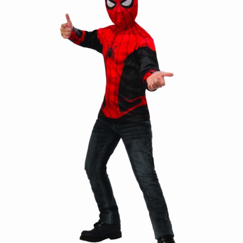 Rubies 404677 Boys Spider Man Far From Home Costume Top Red & Black Suit - Small Perspective: front