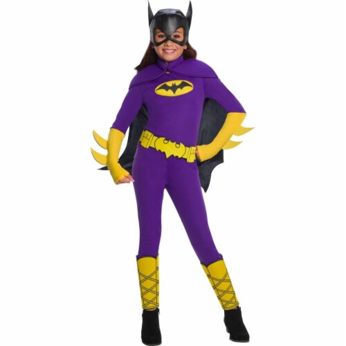 Rubies 404698 Girls DC Super Hero Batgirl Deluxe Child Costume, Large Perspective: front