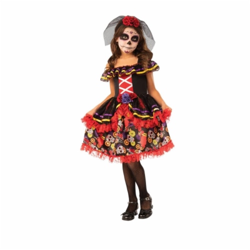 Rubies 405117 Girls Day of the Dead Costume&#44; Medium Perspective: front