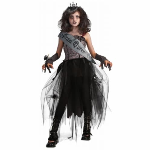 Costumes For All Occasions  Goth Prom Queen Child Medium Perspective: front