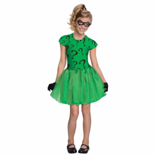 DC Super Villain Collection Riddler Girl's Costume with Tutu Dress, Small Perspective: front