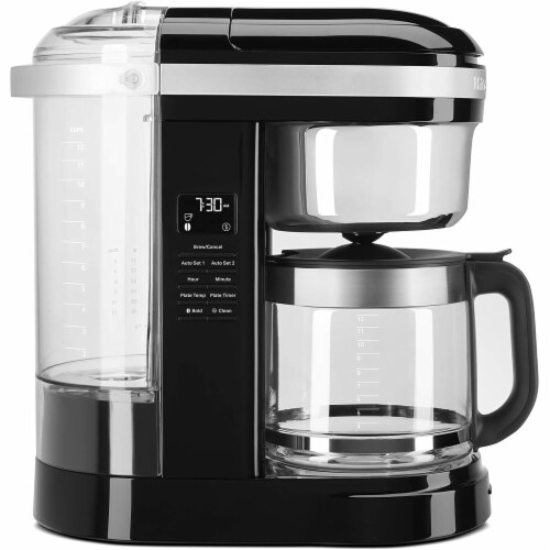 KitchenAid Drip Coffee Maker with Spiral Showerhead and Programmable Warming Plate - Onxy Black Perspective: front