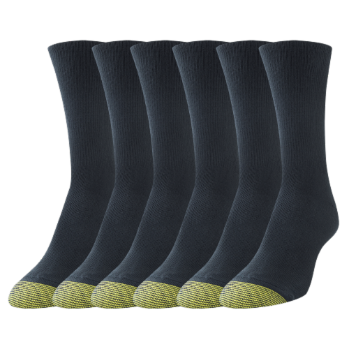 Gold Toe 6pk Ultra Soft Crew Black Perspective: front