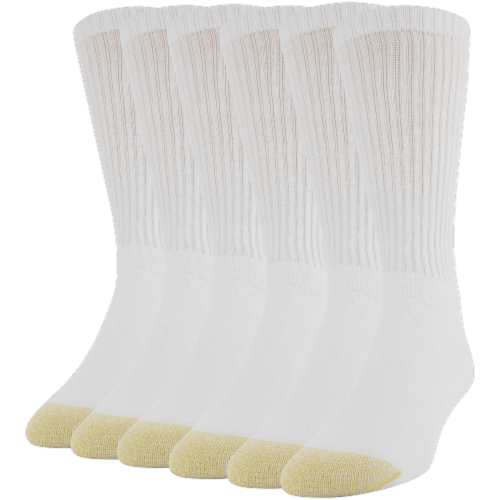 Gold Toe Harrington Men's White Crew Socks - L Perspective: front
