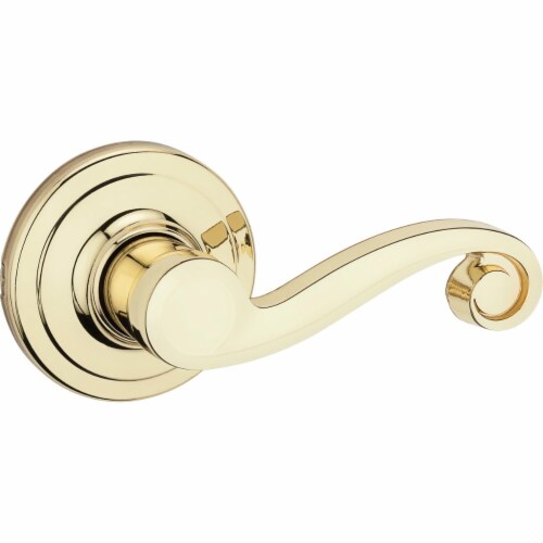 Kwikset Lido Polished Brass Dummy Lever Left Handed