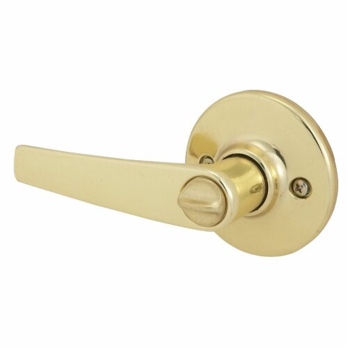 Kwikset Delta Polished Brass Privacy Lever Right or Left Handed Kwikset Delta Polished Brass Privacy Lever Right or Left Handed