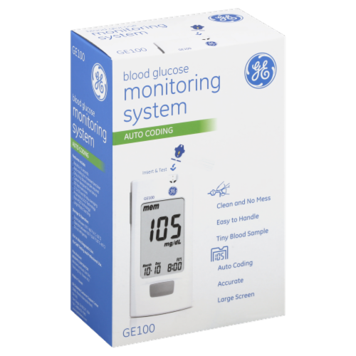 GE100 Blood Glucose Monitoring Sysytem Perspective: front