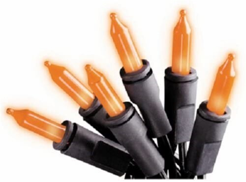 Sylvania Indoor Outdoor Halloween String Lights 100 Orange Mini Bulbs Black Wire 20.5 1 Metro Market