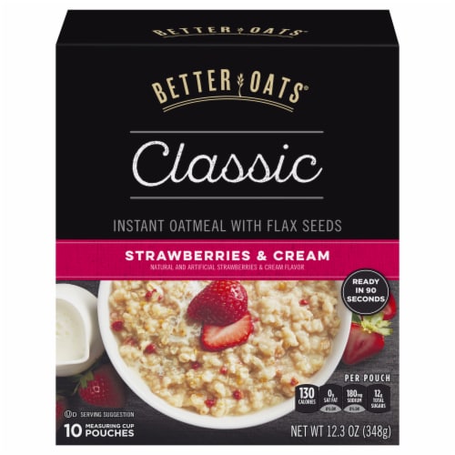 Better Oats® Classic Strawberry & Cream Instant Oatmeal Perspective: front