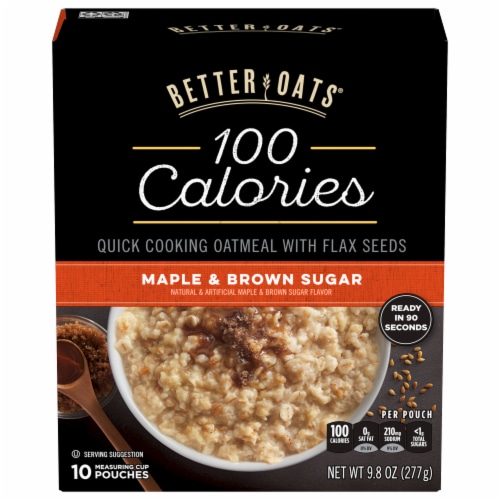 Better Oats® 100 Calories Maple & Brown Sugar Instant Oatmeal Perspective: front