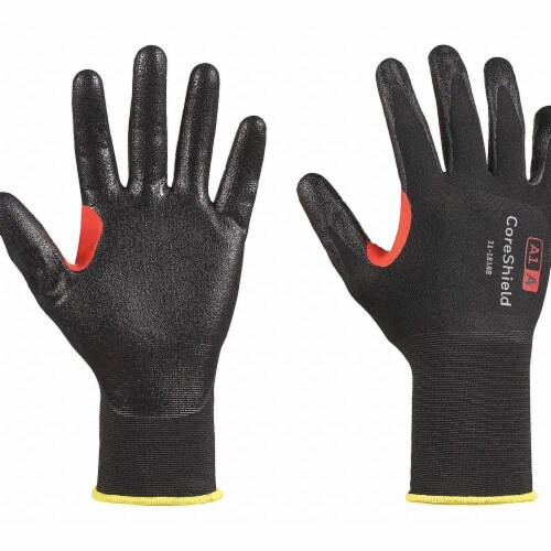 Honeywell 582-21-1818B-11XXL 18 Gauge A1-A Nitrile Coreshield Glove, Black, 2XL - Size 11 Perspective: front