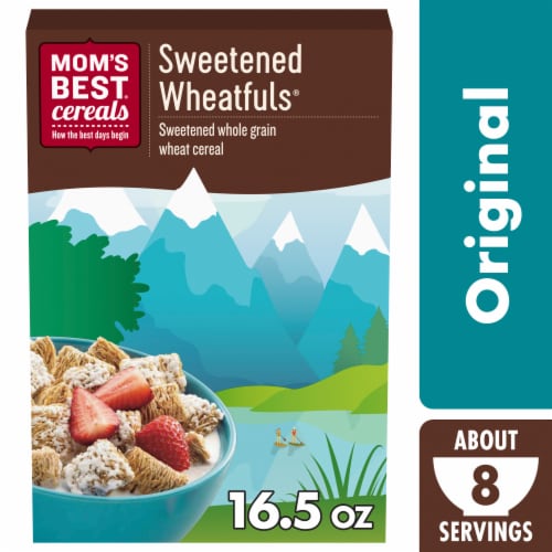 Mom's Best Sweetened Wheatfuls Cereal Perspective: front