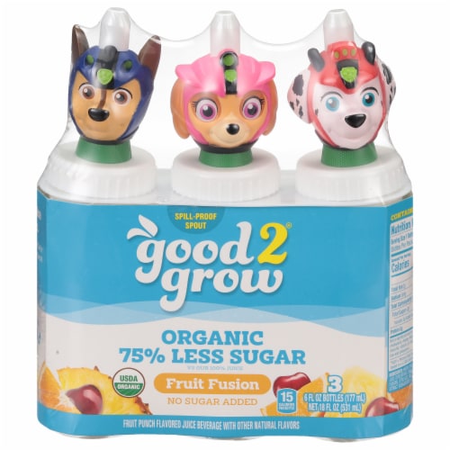 good2grow® Fruit Fusion Organic Low Sugar Juice Bottles (character tops may vary) Perspective: front