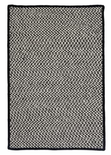 Colonial Mills Outdoor Houndstooth Tweed Rugs - Black Perspective: front