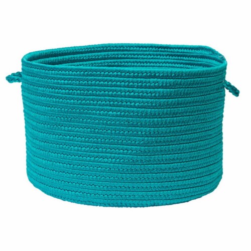 Colonial Mills  Boca Raton - Turquoise 18 in. x 12 in. Utility Basket Perspective: front