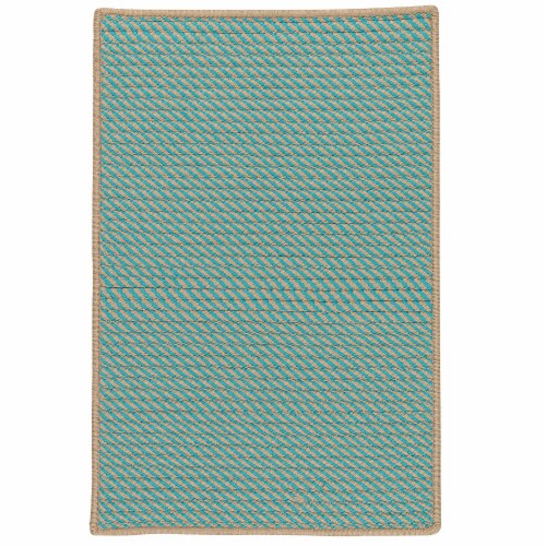 Colonial Mills Point Prim Area Rug - Teal Perspective: front
