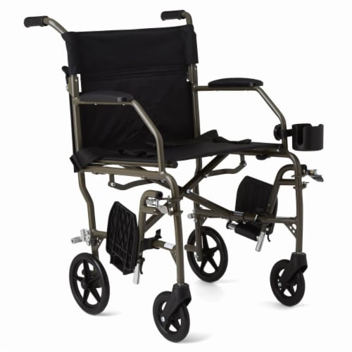 Medline Freedom Transport Wheelchair - Silver Perspective: front