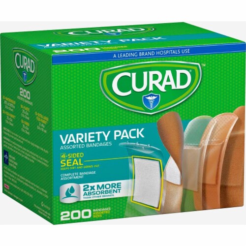 Variety Pack Assorted Bandages, 200/Box Variety Pack Assorted Bandages, 200/Box