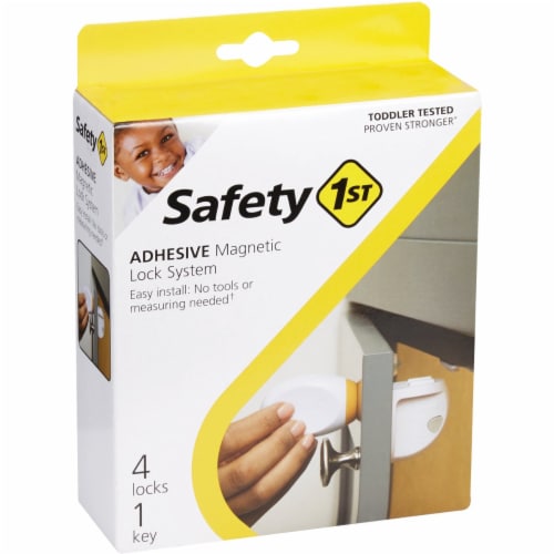 Safety 1st Plastic Adhesive Magnetic Lock System (4-Lock Set) HS293 Perspective: front