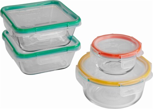 Snapware Total Solution 8 Piece Covered Pyrex Glass Food Storage