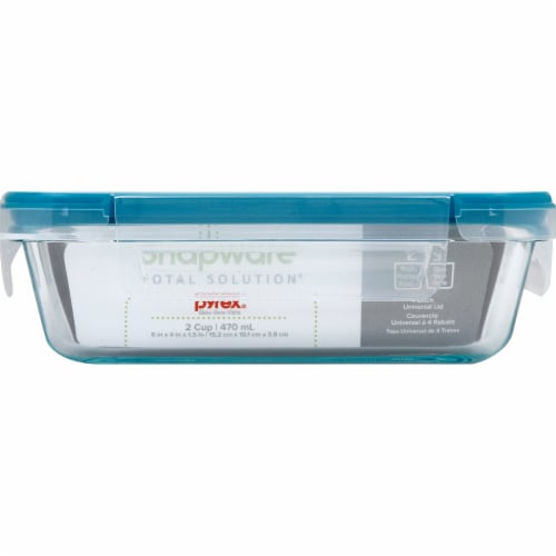 Snapware® Total Solution® Pyrex® Glass Rectangle Container with Lid -  Blue/Clear, 2 c - Kroger