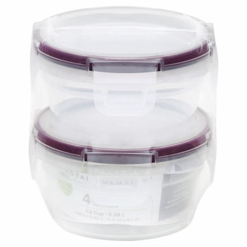 Snapware Plastic Small Round Containers - 2 Pack - Transparent Perspective: front
