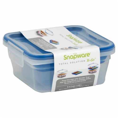 Snapware Total Solution To-Go Plastic Food Storage with Divider Tray Perspective: front