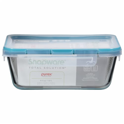 Pyrex® Blue Snapware® Glass Food Storage Container Perspective: front