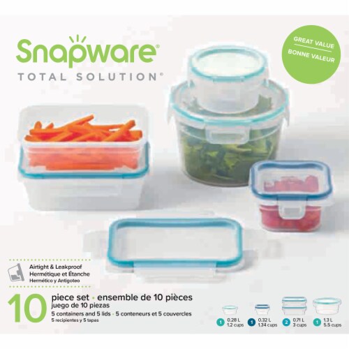 Snapware Total Solution Airtight & Leakproof Plastic Food Storage Set Perspective: front