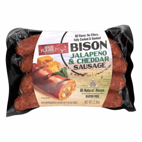 High Plains Bison® Jalapeno & Cheddar Sausage Perspective: front