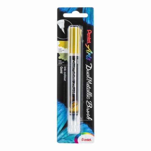 Pentel Arts Dual Metallic Silver Brush Perspective: front