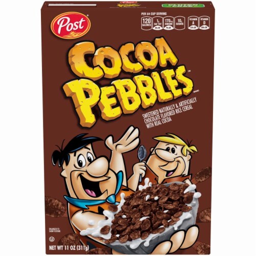 Post Cocoa Pebbles Cereal Perspective: front