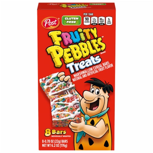 Post Fruity Pebbles Treats Marshmallow Cereal Bars Perspective: front
