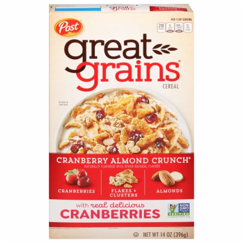 Post Great Grains Cranberry Almond Crunch Breakfast Cereal Perspective: front