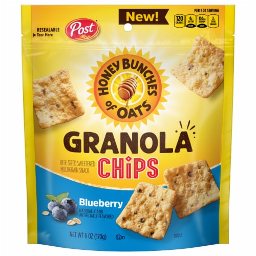 Post® Honey Bunches of Oats® Blueberry Granola Chips Perspective: front
