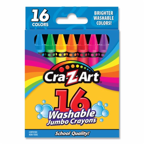 Cra-Z-Art Washable Jumbo Crayons, 16 Assorted Colors, 16/Pack Perspective: front