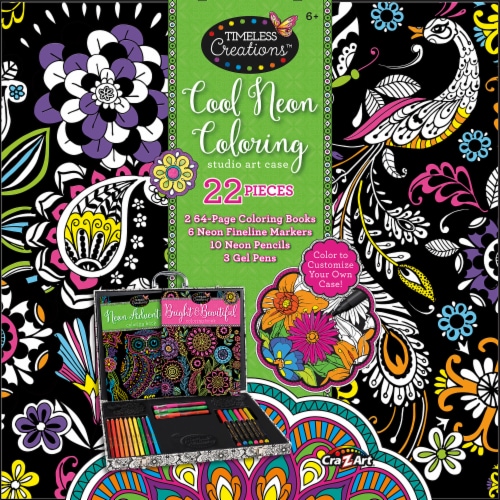 CRA-Z-ART Timeless Creations Cool Neon Coloring Studio Art Case Perspective: front