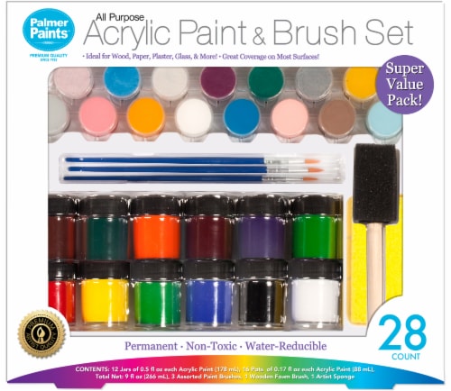 Palmer Paints All Purpose Scrylic Panit & Brush Set Perspective: front