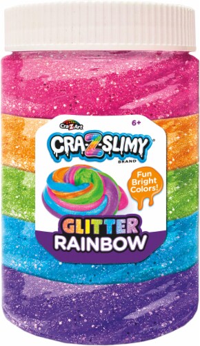 Cra-Z-Slimy Glitter Rainbow Slime Jar Perspective: front