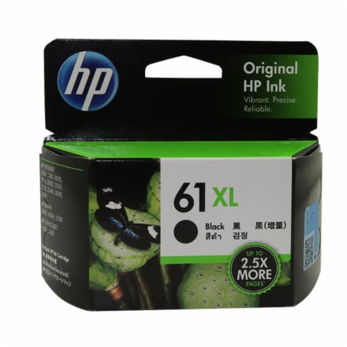 HP 61XL Black Ink Cartridge CH563WA (480 Pages) Perspective: front