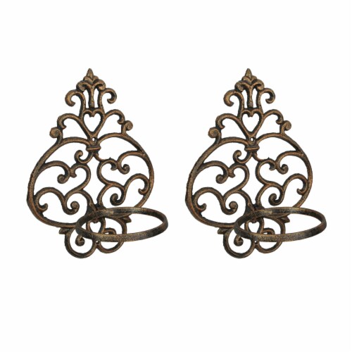 Cast Iron Copper Wall Hanging Flower Pot Holder Mounted Planter Ring Set of  2, 13.25 Inch - King Soopers