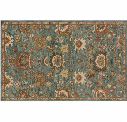 Loloi Underwood Area Rug - Blue/Rust Perspective: front