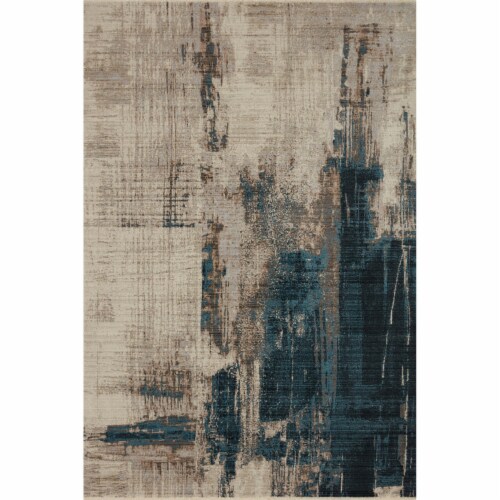 Lei-08 Slate, Denim 5'-3  X 7'-6  Size Rug Perspective: front