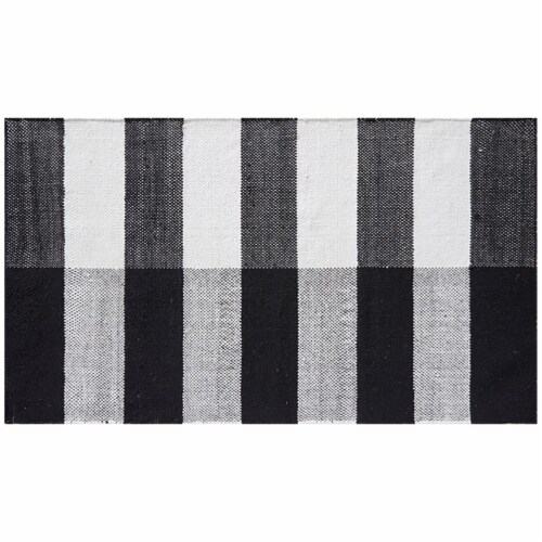 Loloi LL Francis Black/White Stripe Rug - 2.3x3.9 Perspective: front