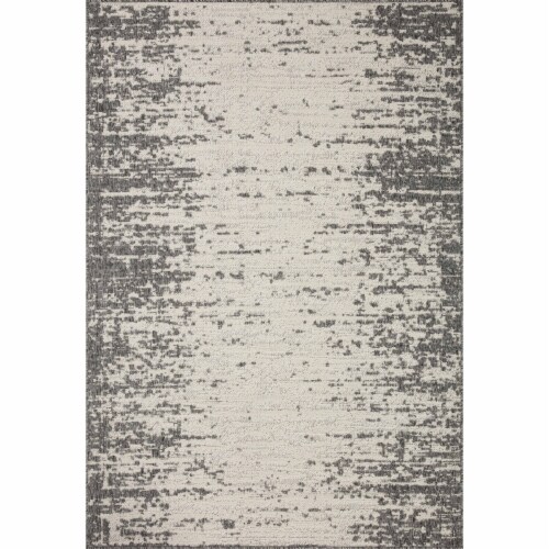 RAI-01 Ivory, Grey 18  x 18  Sample Size Rug Perspective: front