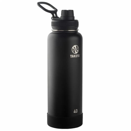 Takeya® Actives Insulated Stainless Steel Water Bottle - Onyx Perspective: front