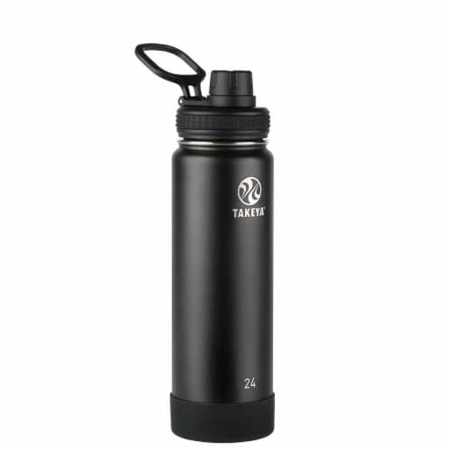 Takeya® Actives Insulated Stainless Steel Water Bottle - Onyx Perspective: front