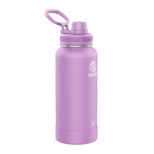 Takeya® Actives 32 oz. Insulated Stainless Steel Water Bottle with Spout Lid - Lilac Perspective: front